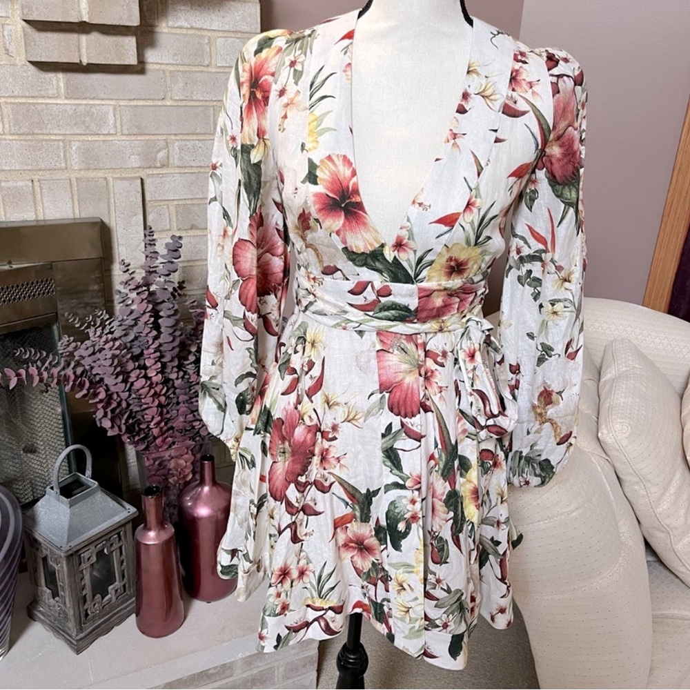 Zimmermann Lexi Wrap Linen Dress
